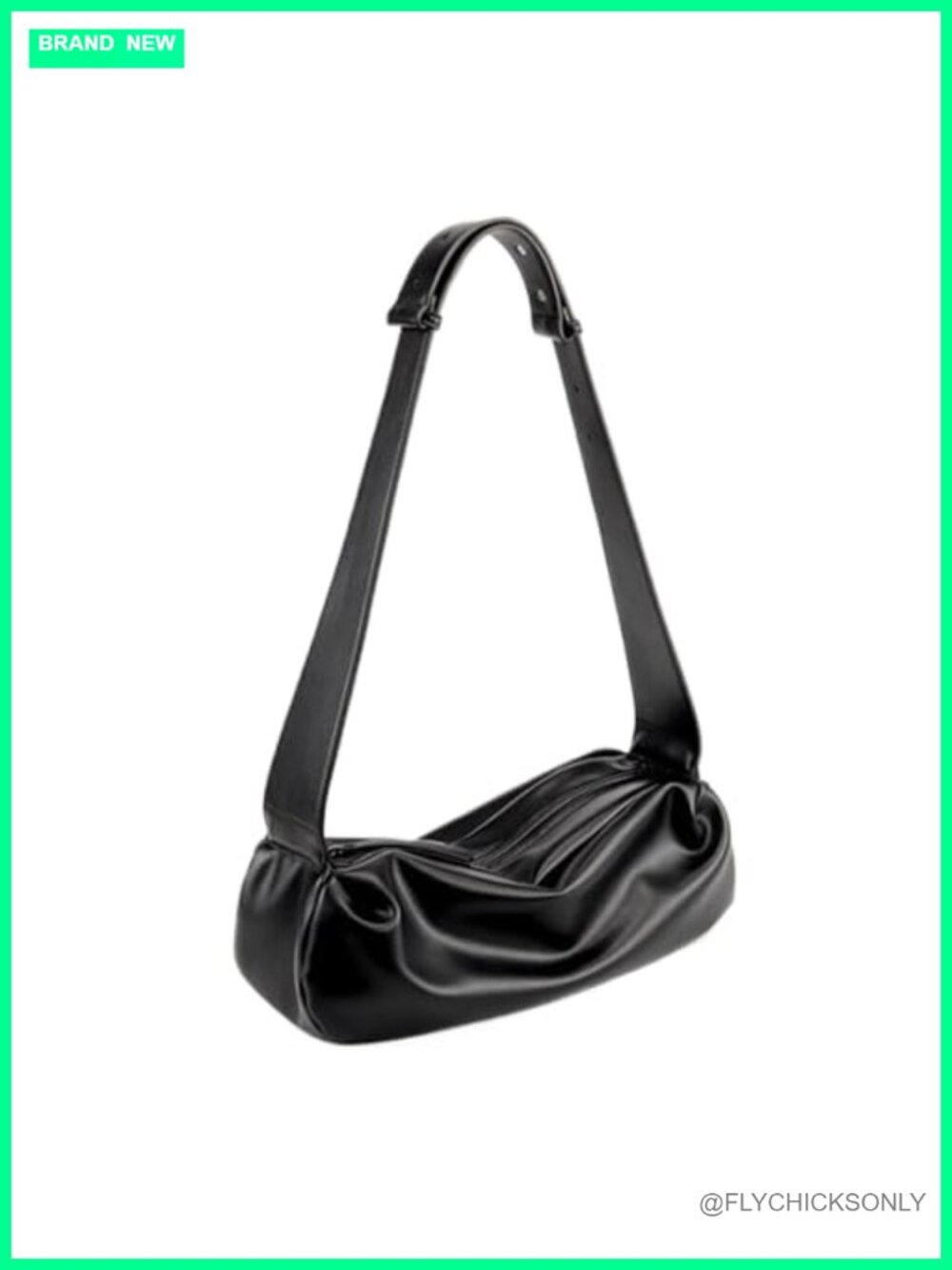 Faux Leather Slouchy Crescent Crossbody Bag with Adjustable Strap